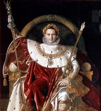 Portrait Kaiser Napoleon I. mit seinen Krönungsinsignien