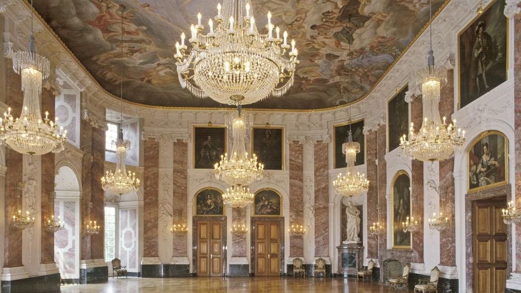 Château Baroque de Mannheim, la salle des chevaliers; l'image: Staatliche Schlösser und Gärten Baden-Württemberg, 
