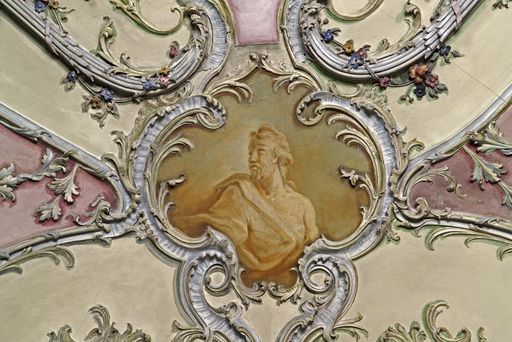 Portrait cartouches in the Library Cabinet of Mannheim Palace
