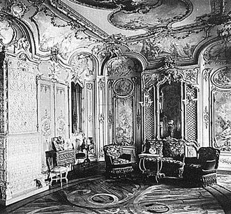 Library Cabinet in Mannheim Palace, historical photograph circa 1897