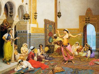 Gemälde „Tanz im Harem“, Giulio Rosati (1861-1917); 
