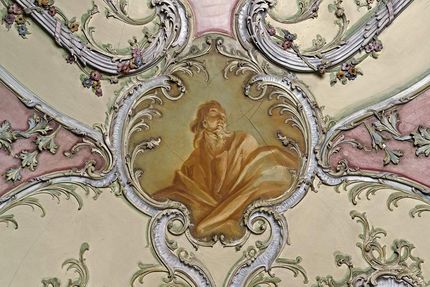 Mannheim Baroque Palace, Portrait cartouche in the library reading room