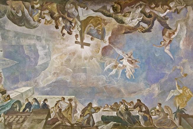 Ceiling painting in the Mannheim palace chapel