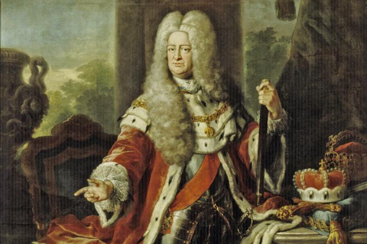 Bildnis Kurfürst Carl Philipp von der Pfalz, Gemälde von Pierre Gaudréau, Mannheim um 1730, Schloss Mannheim