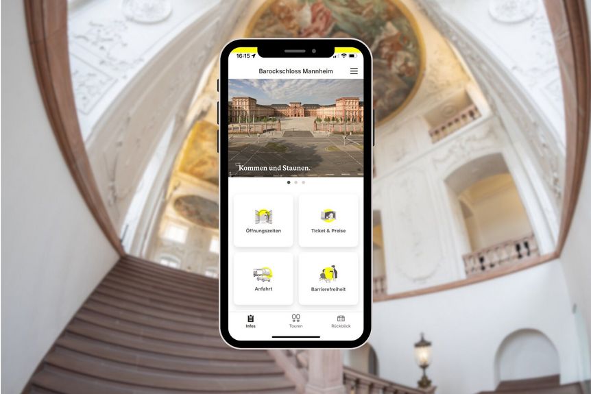 Barockschloss Mannheim, Startseite der App Monument BW