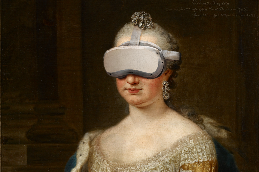 Barockschloss Mannheim, Sonstiges, Elisabeth Auguste mit VR-Brille