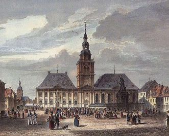 Mannheim town hall, 1840 by Joseph Maximilian Kolb